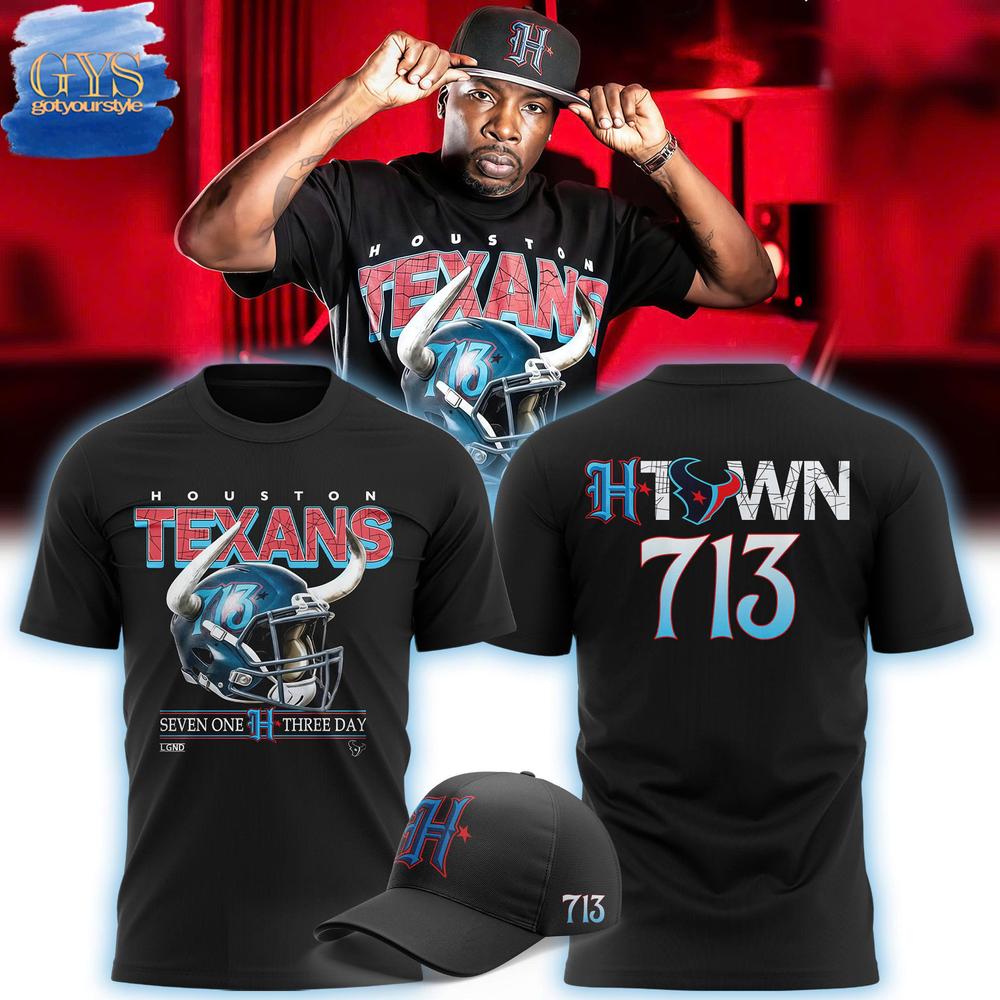 Houston Texans 713 Limited Edition Black T-Shirt Premium Merchandise