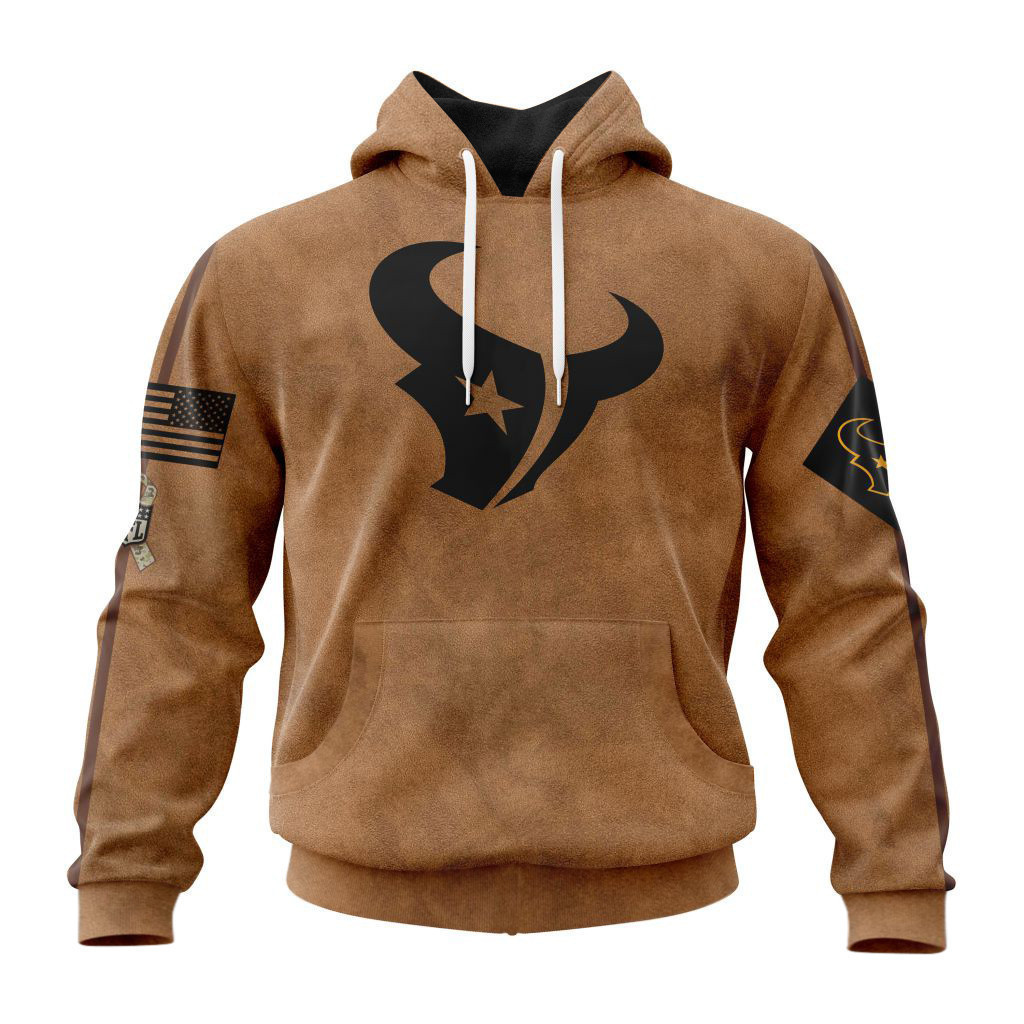 Houston Texans Basic Brown NFL 3D Hoodie