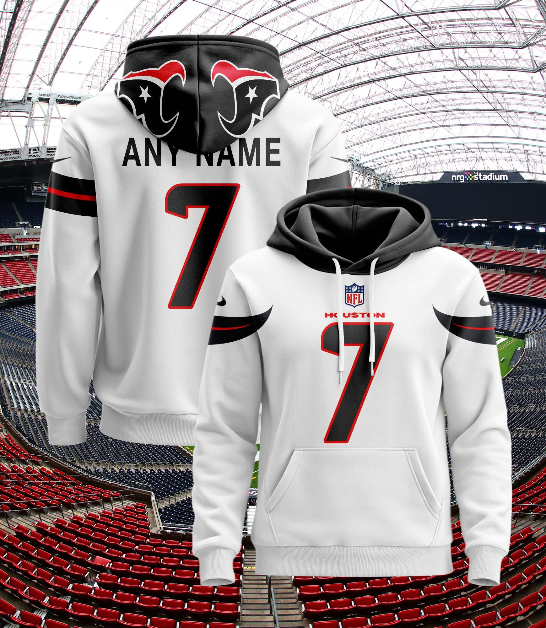 Houston Texans Personalized Name And Number NFL 3D Hoodie Version 56