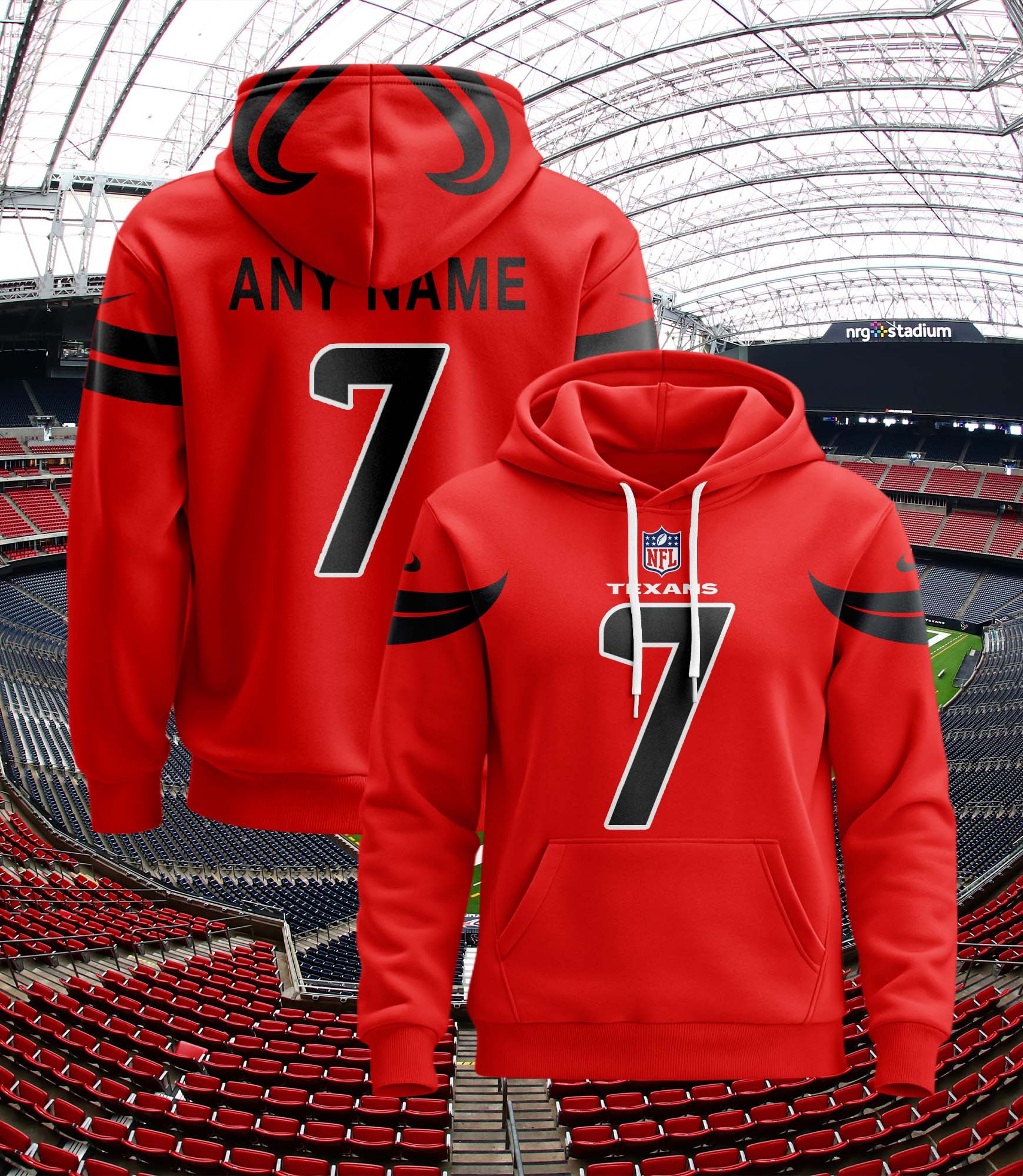 Houston Texans Personalized Name And Number NFL 3D Hoodie Version 57