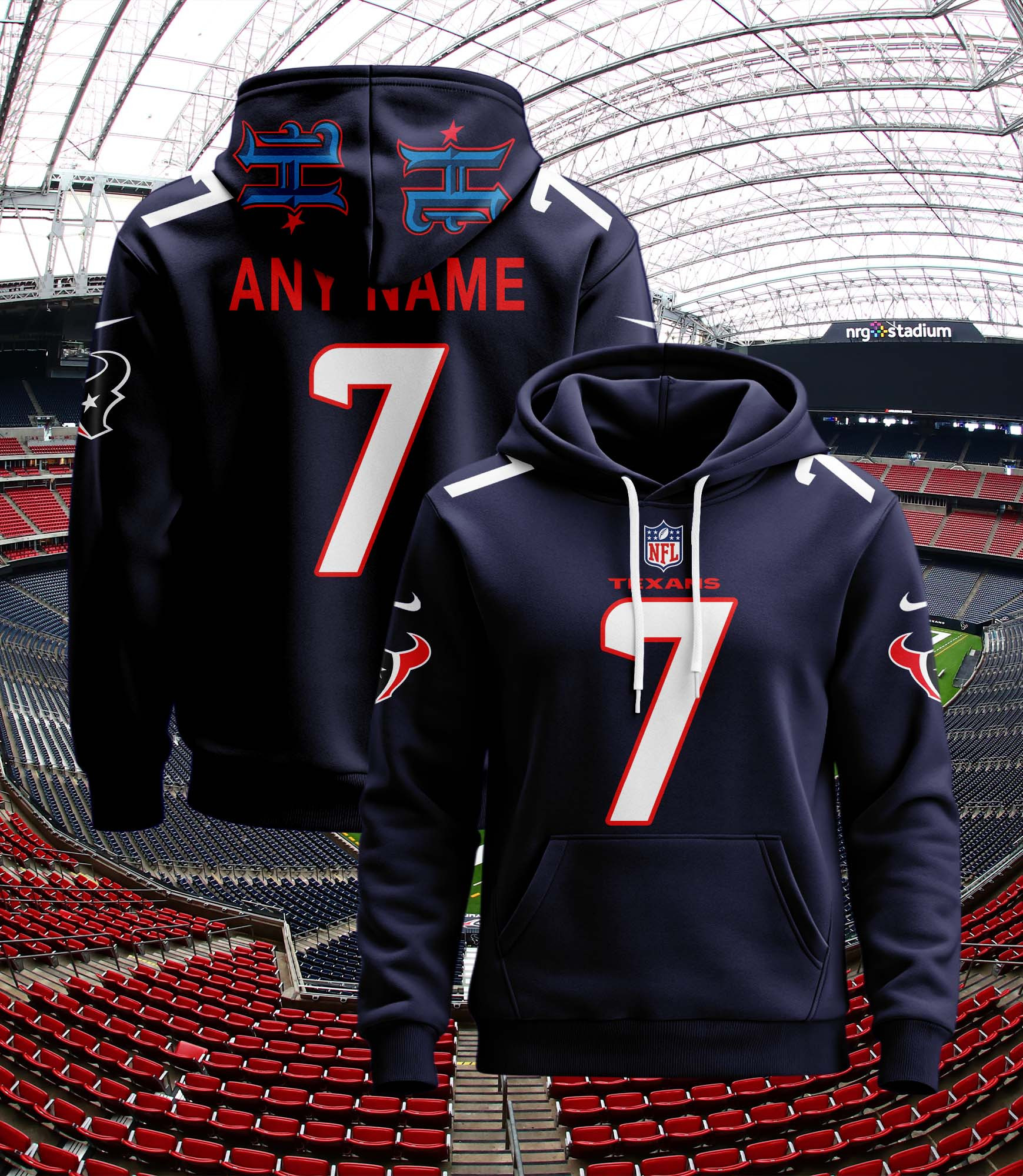 Houston Texans Personalized Name And Number NFL 3D Hoodie Version 58