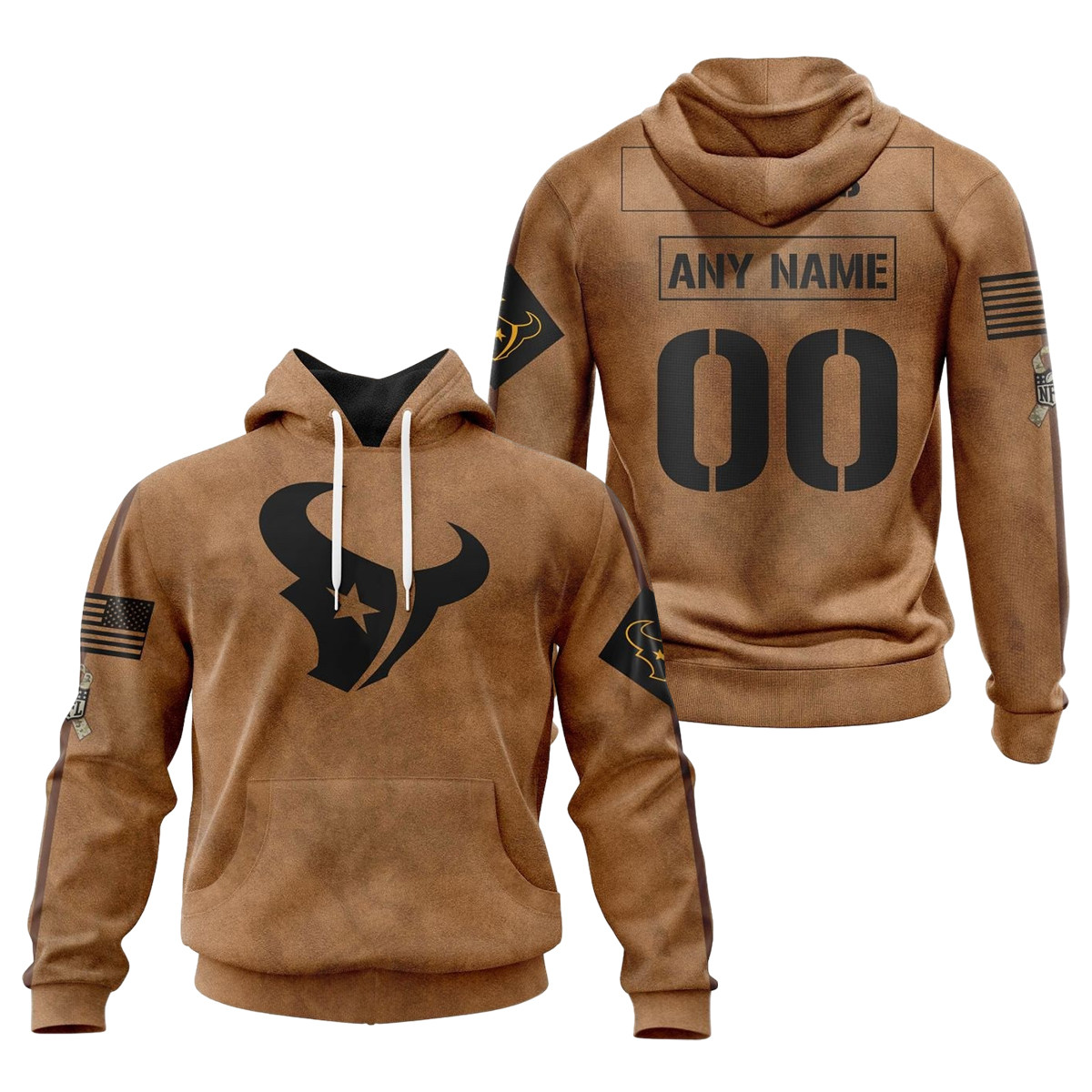 Houston Texans Salute To Service Club 3D printed Sweatshirt Hoodie Zipped Hoodie