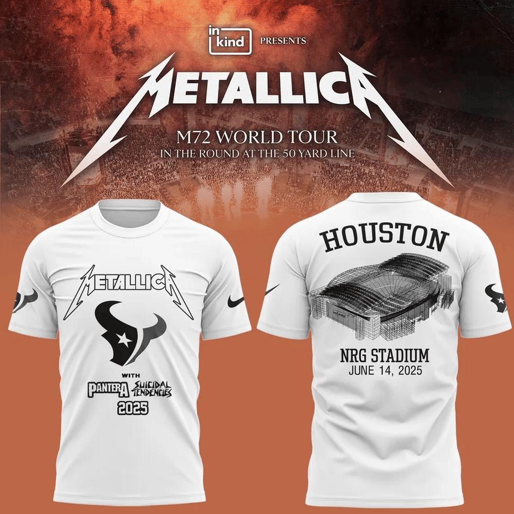 Houston Texans x Metallica Tour 2025 T-Shirt Metallica Houston Texans Merch