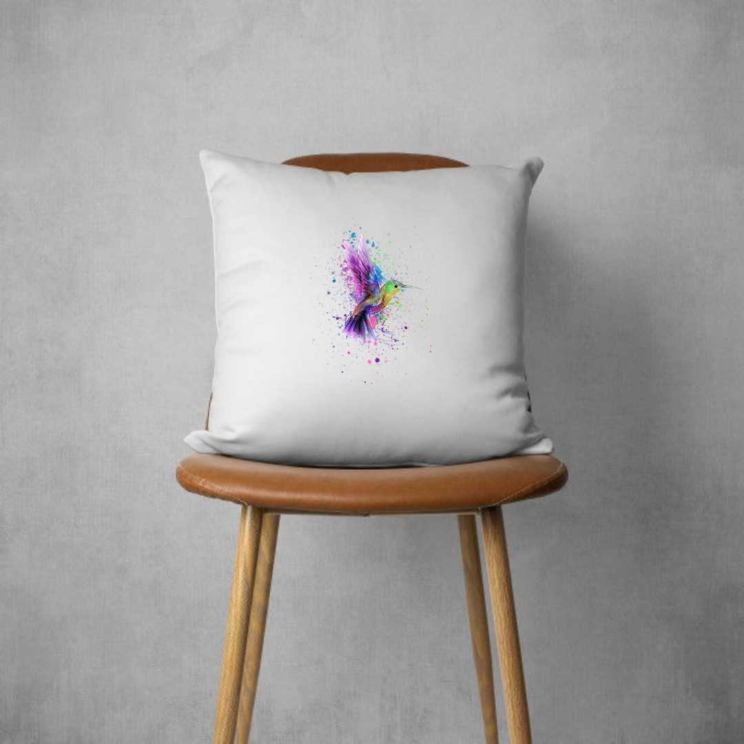 Hummingbird Watercolor Art Design Pillows