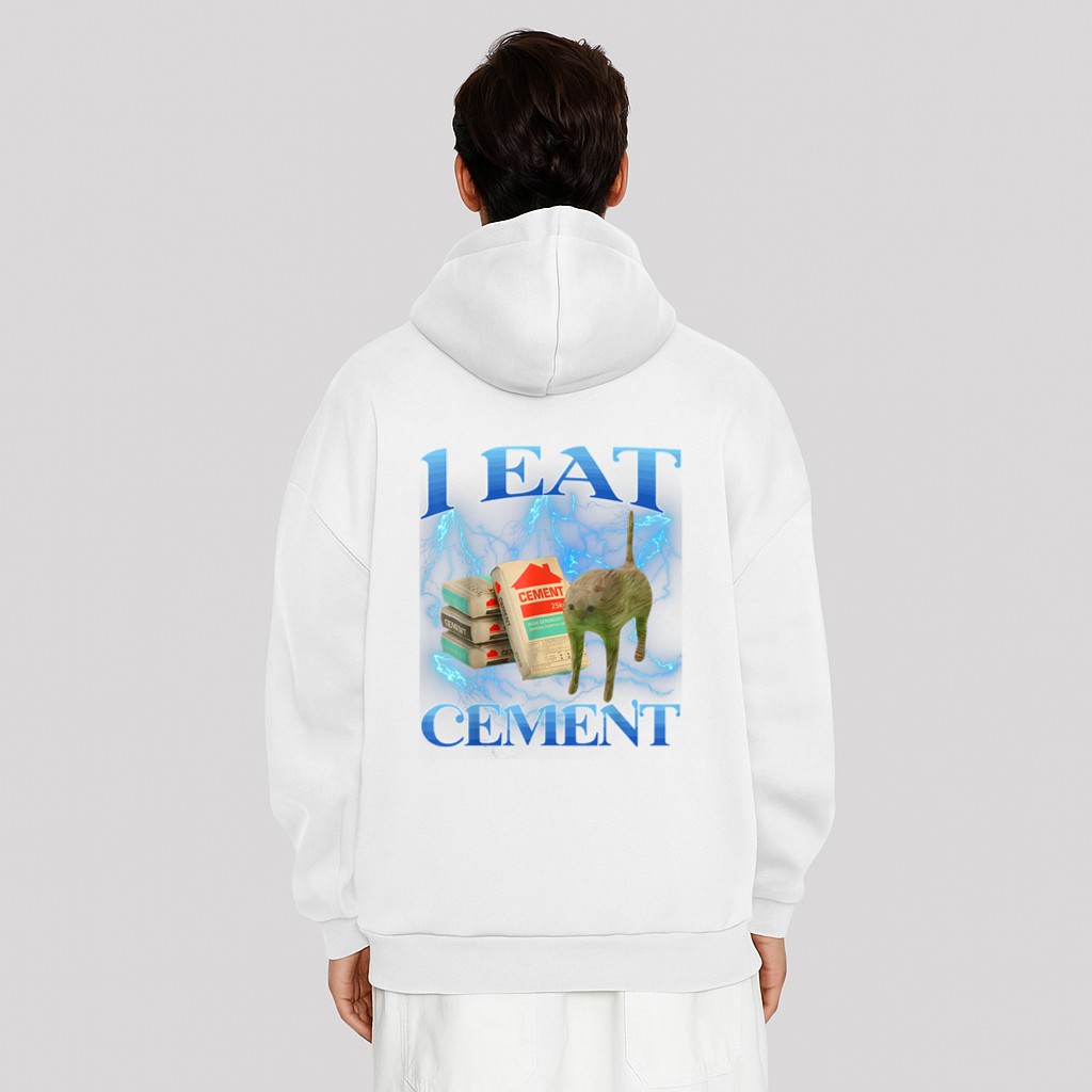 I Eat Cement Funny Cat Meme Internet Memes Funny Memes GenZ Hoodie