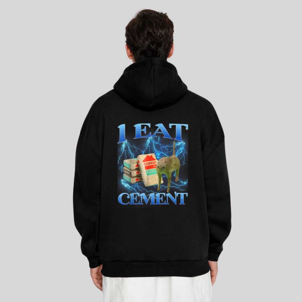 I Eat Cement Funny Cat Meme Internet Memes Funny Memes GenZ Hoodie