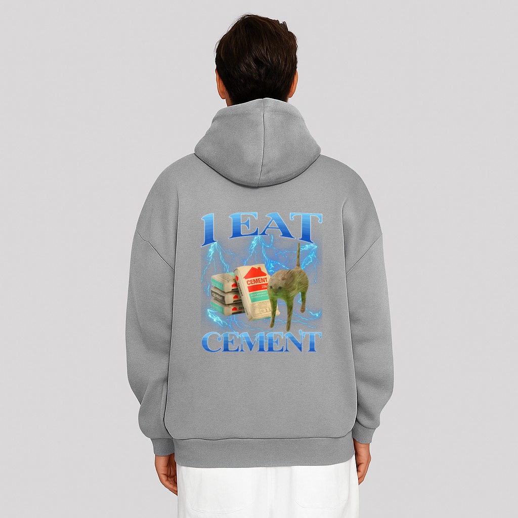 I Eat Cement Funny Cat Meme Internet Memes Funny Memes GenZ Hoodie