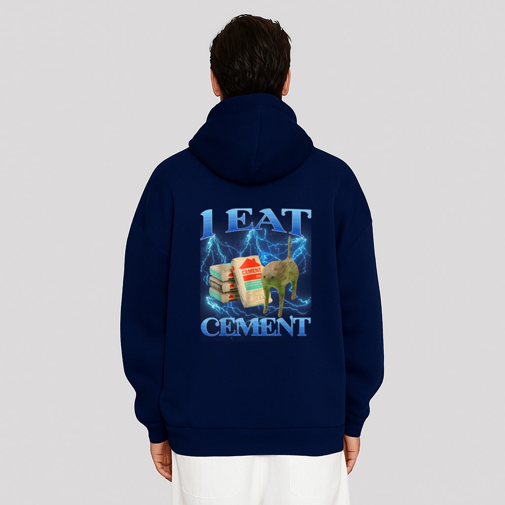 I Eat Cement Funny Cat Meme Internet Memes Funny Memes GenZ Hoodie