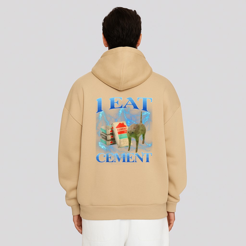 I Eat Cement Funny Cat Meme Internet Memes Funny Memes GenZ Hoodie