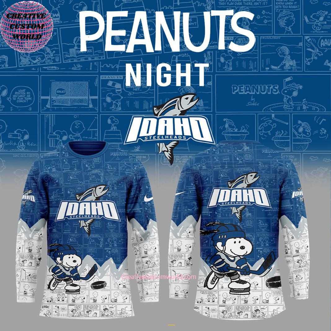 Idaho Steelheads Peanuts Night 2025 75th Anniversary Hockey Jersey