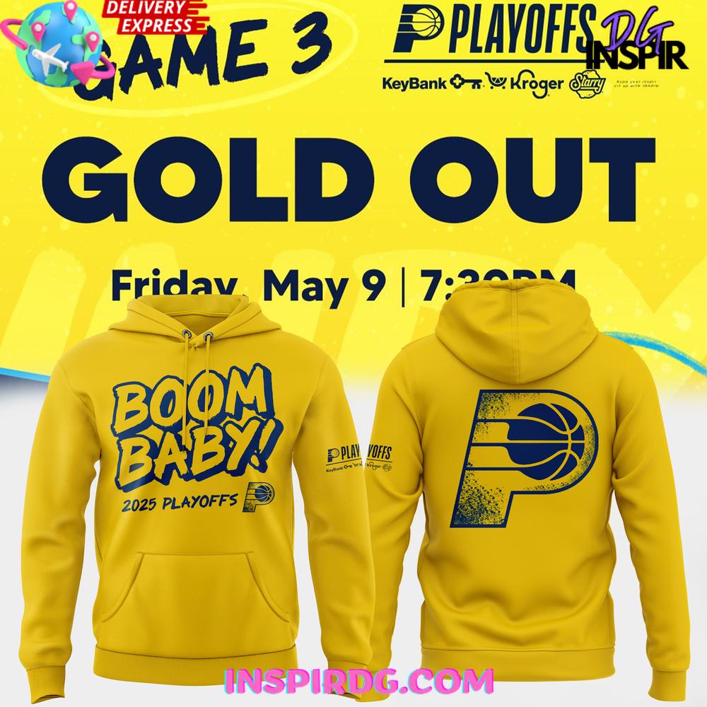 Indiana Pacers Boom Baby 2025 Play Offs Special Hoodie Hoodie T-shirt Sweatshirt All Merchandise Gift For Sport Music Fans