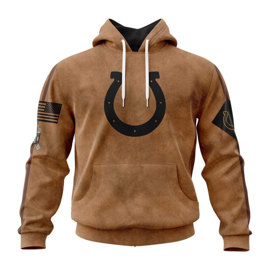 Indianapolis Colts Basic Brown NFL 3D Hoodie