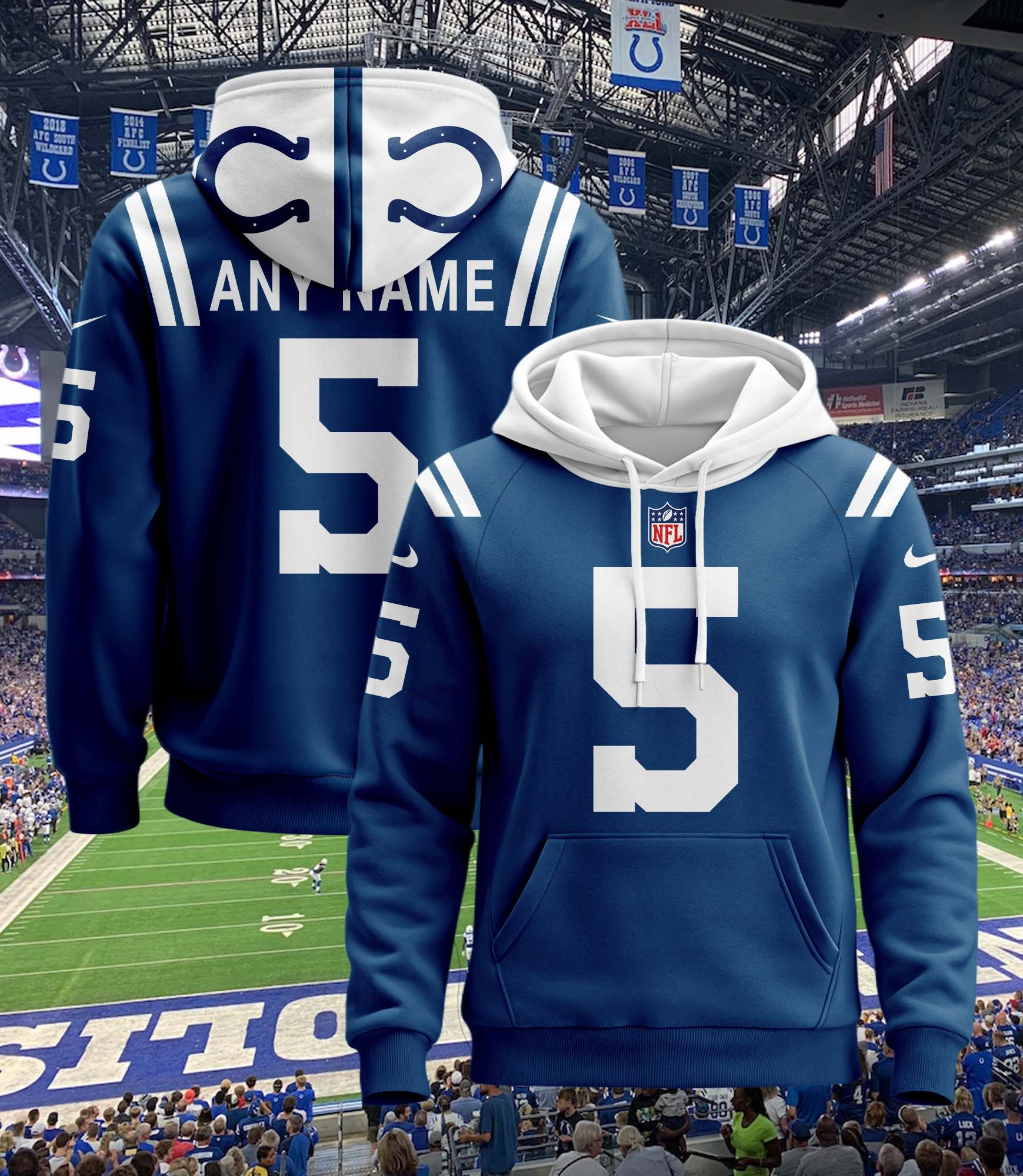 Indianapolis Colts Custom Name And Number 3D Hoodie Version 177