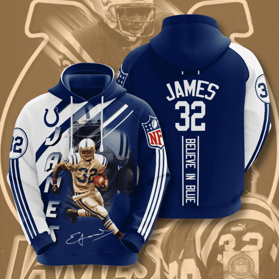 Indianapolis Colts James 32 Hoodie  Zip Hoodie Version 1514