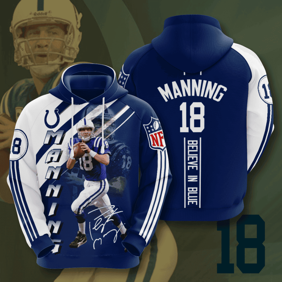 Indianapolis Colts Peyton Manning Hoodie  Zip Hoodie Version 1121
