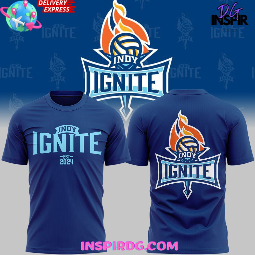 Indy Ignite Pro Volleyball 2025 Blue T-Shirt Gift For Sport Music Fans