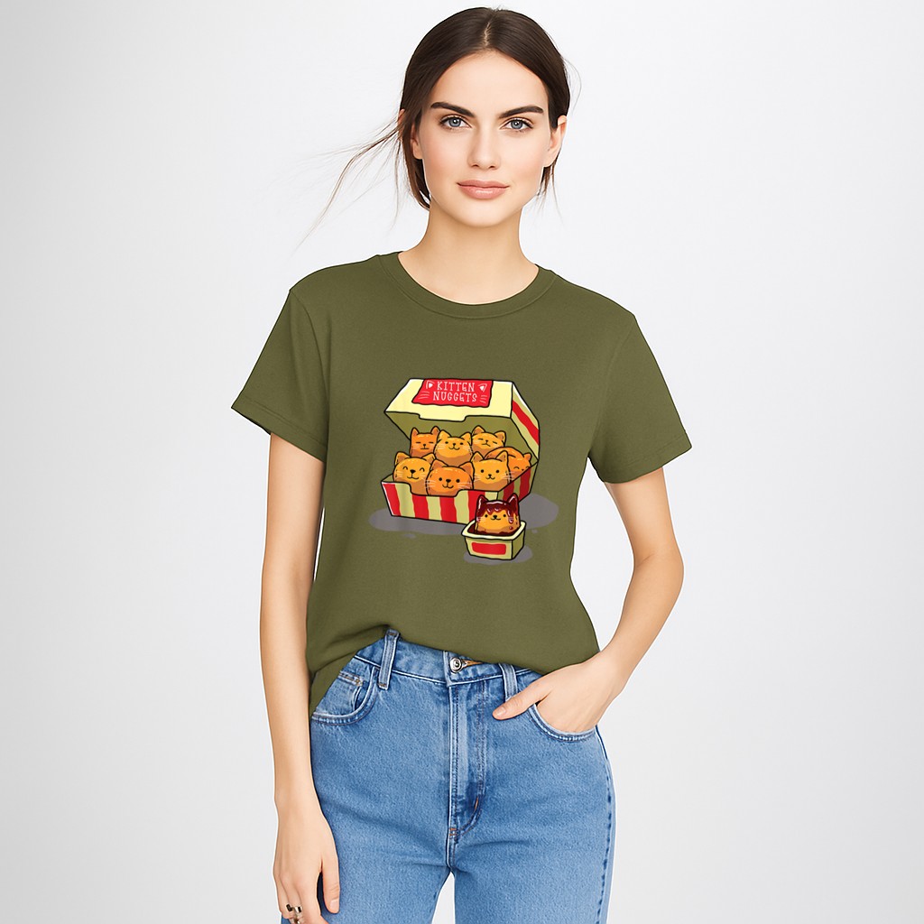 InGENIUS Funny Cat Owner Shirts & Gifts Kitten Nuggets Food Pun Cat T-Shirt
