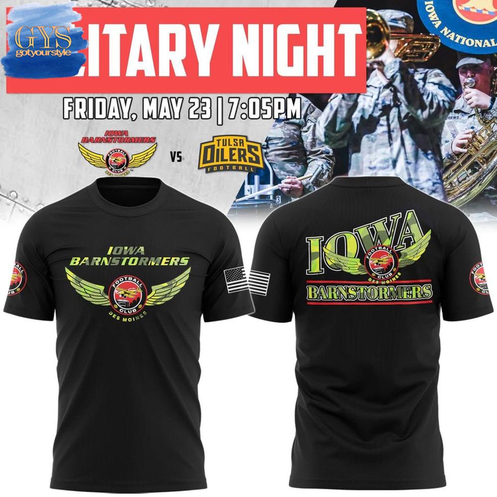 Iowa Barnstormers 2025 Military Night T-Shirt Premium Merchandises