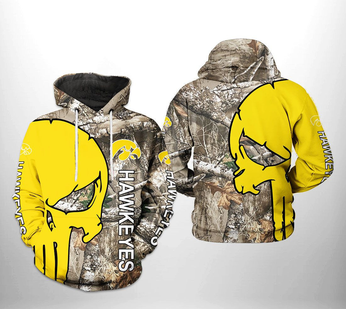 Iowa Hawkeyes NCAA Camo Veteran Hunting Hoodie  Zip Hoodie