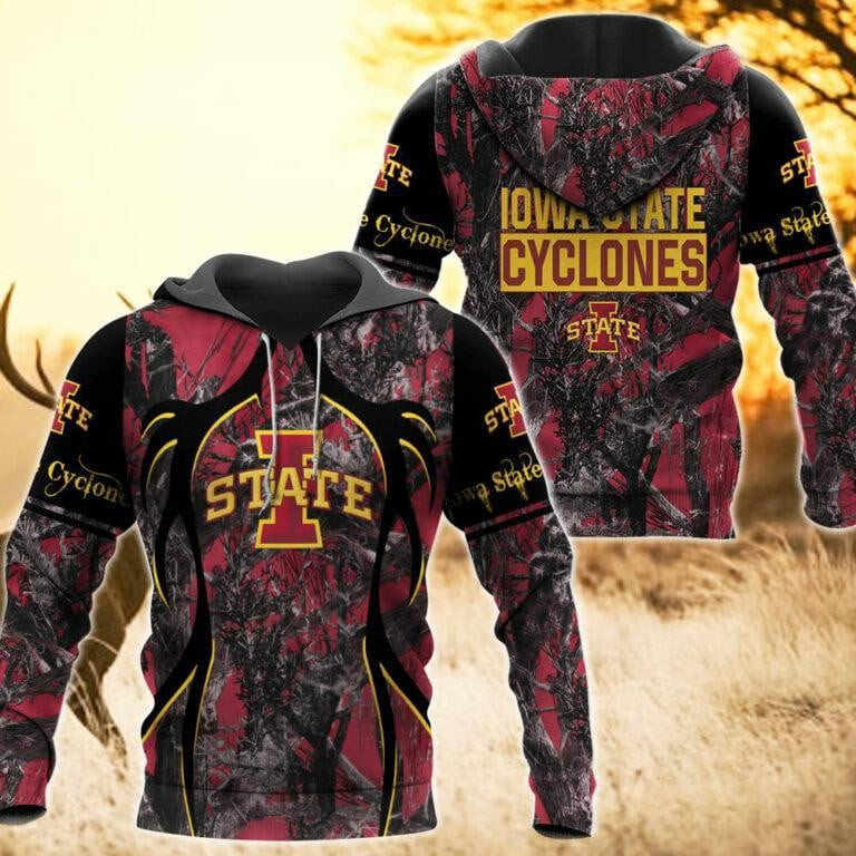 Iowa State Cyclones Camo Hunting 3D printed Sweatshirt Hoodie Zipped Hoodie