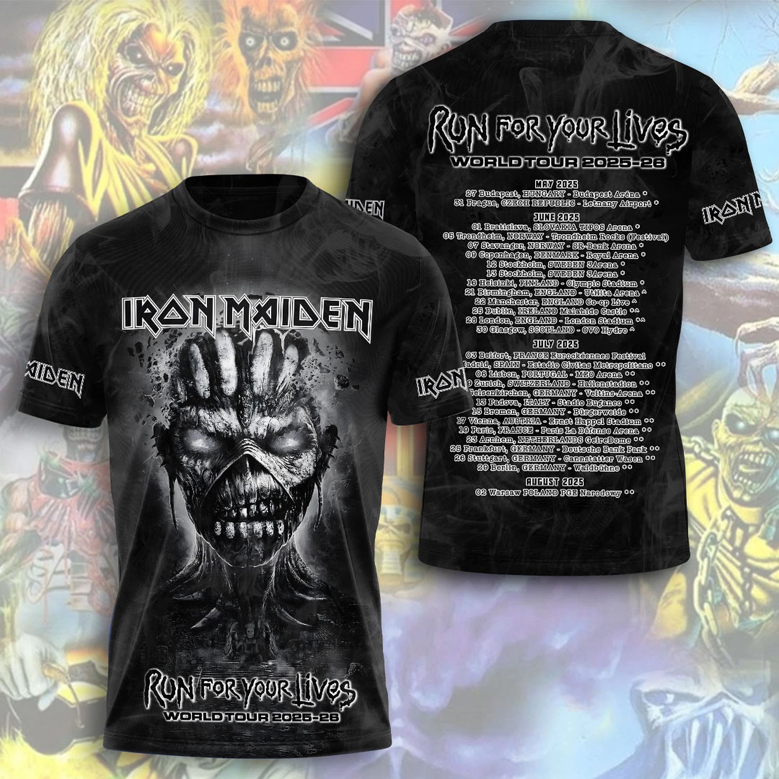 Iron Maiden Inspired Run For Your Lives World Tour 2025-26 Shirt Special Gift For Father