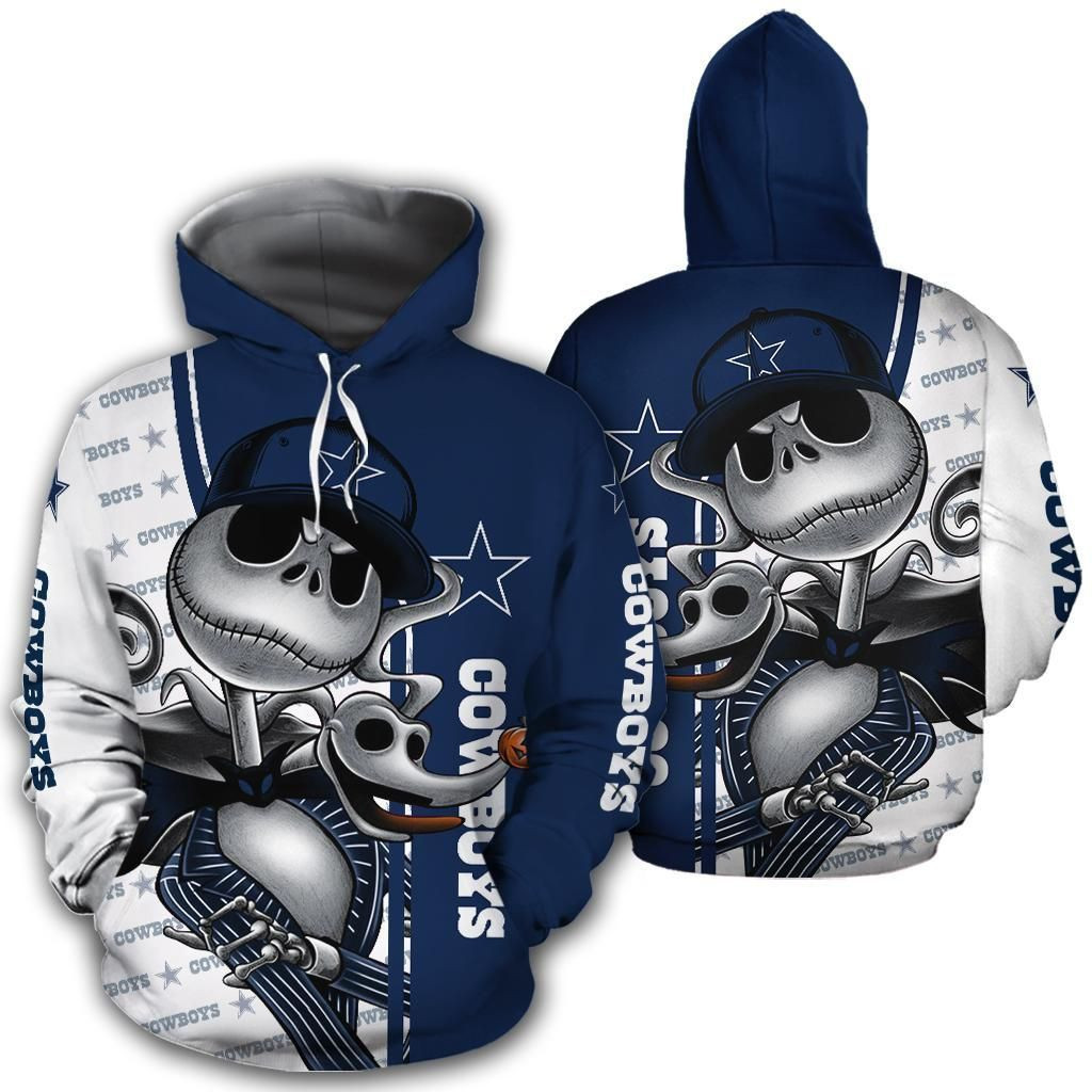 Jack Skellington And Zero Dallas Cowboys Hoodie Zip Hoodie