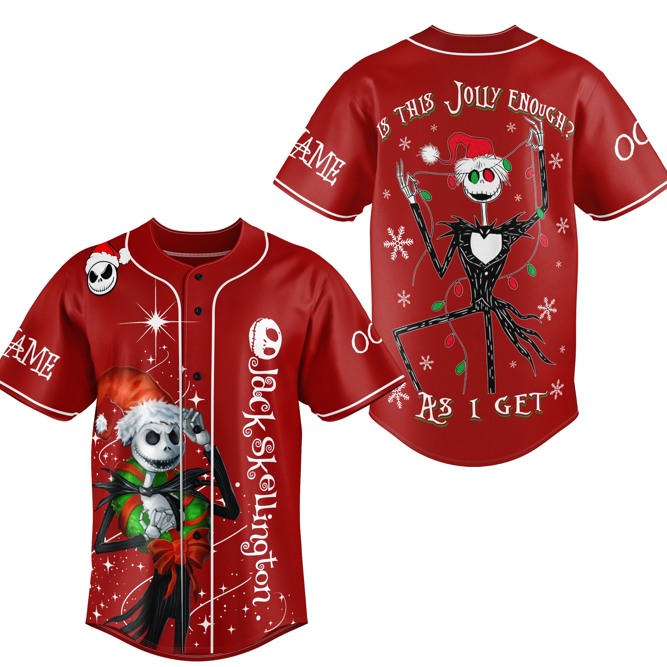 Jack Skellington Baseball Jersey For Fans