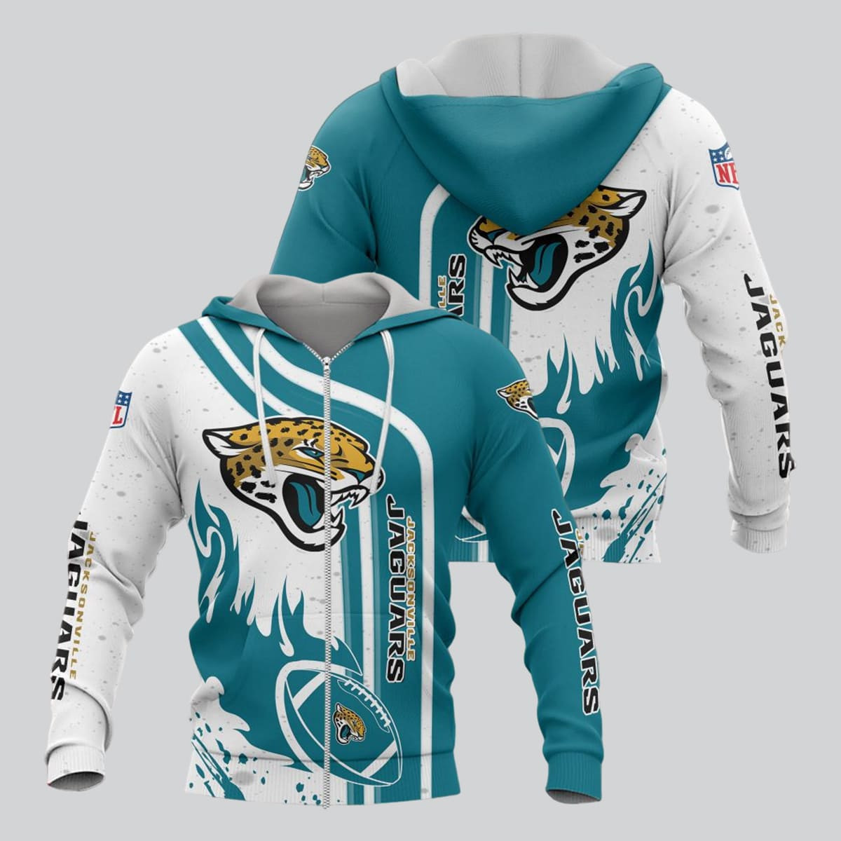 Jacksonville Jaguars Football Personalized 3D printed Sweatshirt Hoodie Zipped Hoodie