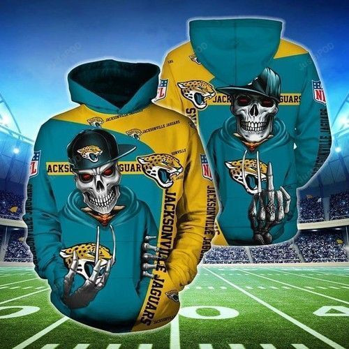 Jacksonville Jaguars Hip Hop Skull Hoodie  Zip Hoodie