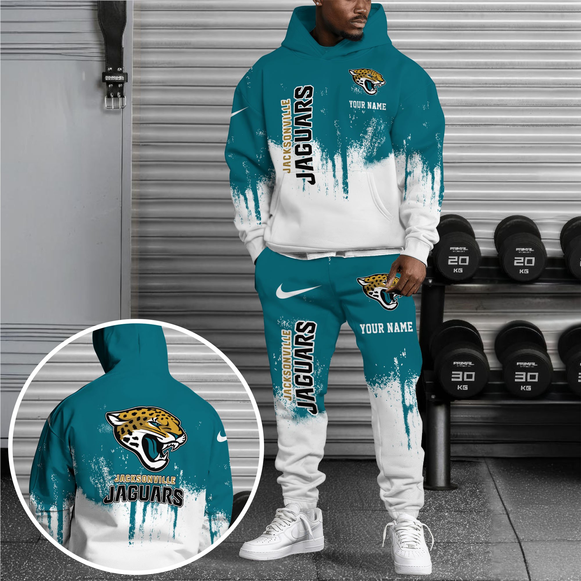 Jacksonville Jaguars Hoodie Sweatpants Set Custom Your name, Sport Hoodie Sweatpants Set, Sport Gifts For Fan Gift For Sport Music Fans