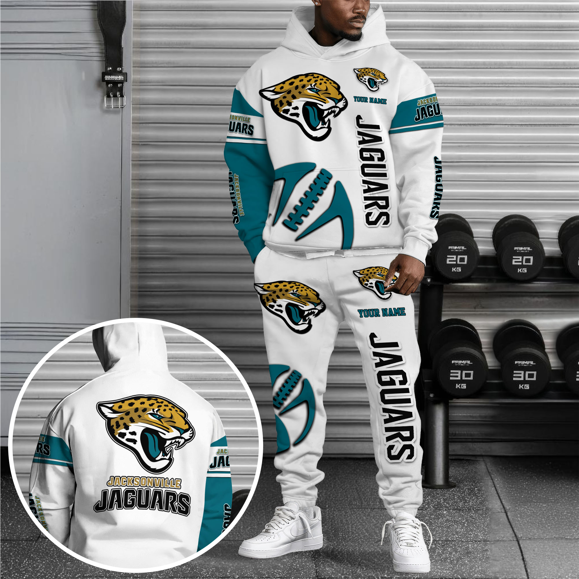 Jacksonville Jaguars Hoodie Sweatpants Set Custom Your name, Sport Hoodie Sweatpants Set, Sport Gifts For Fan Gift For Sport Music Fans