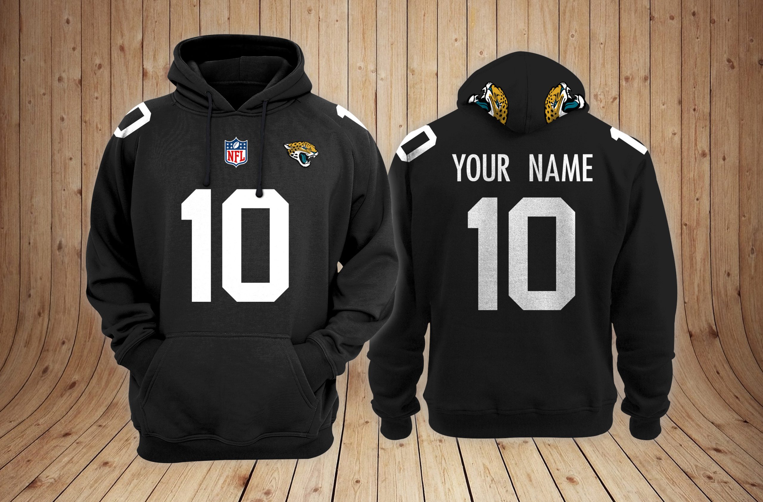 Jacksonville Jaguars Personalized Name And Number NFL 3D Hoodie Version 64