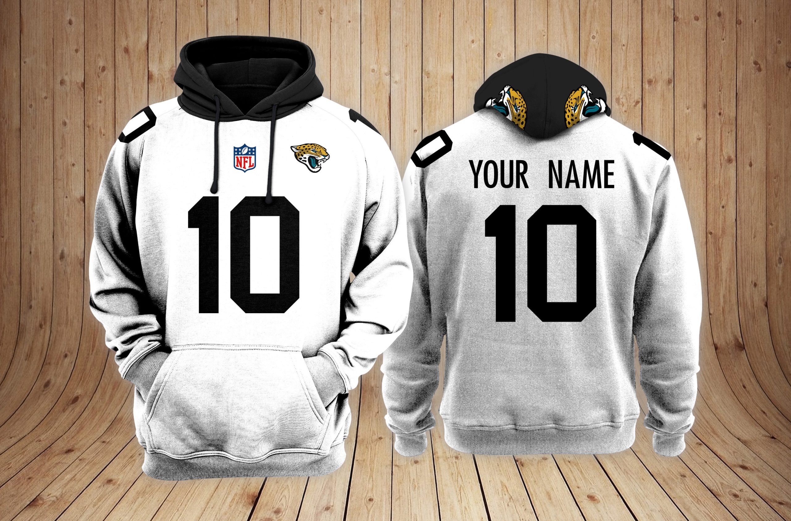Jacksonville Jaguars Personalized Name And Number NFL 3D Hoodie Version 65
