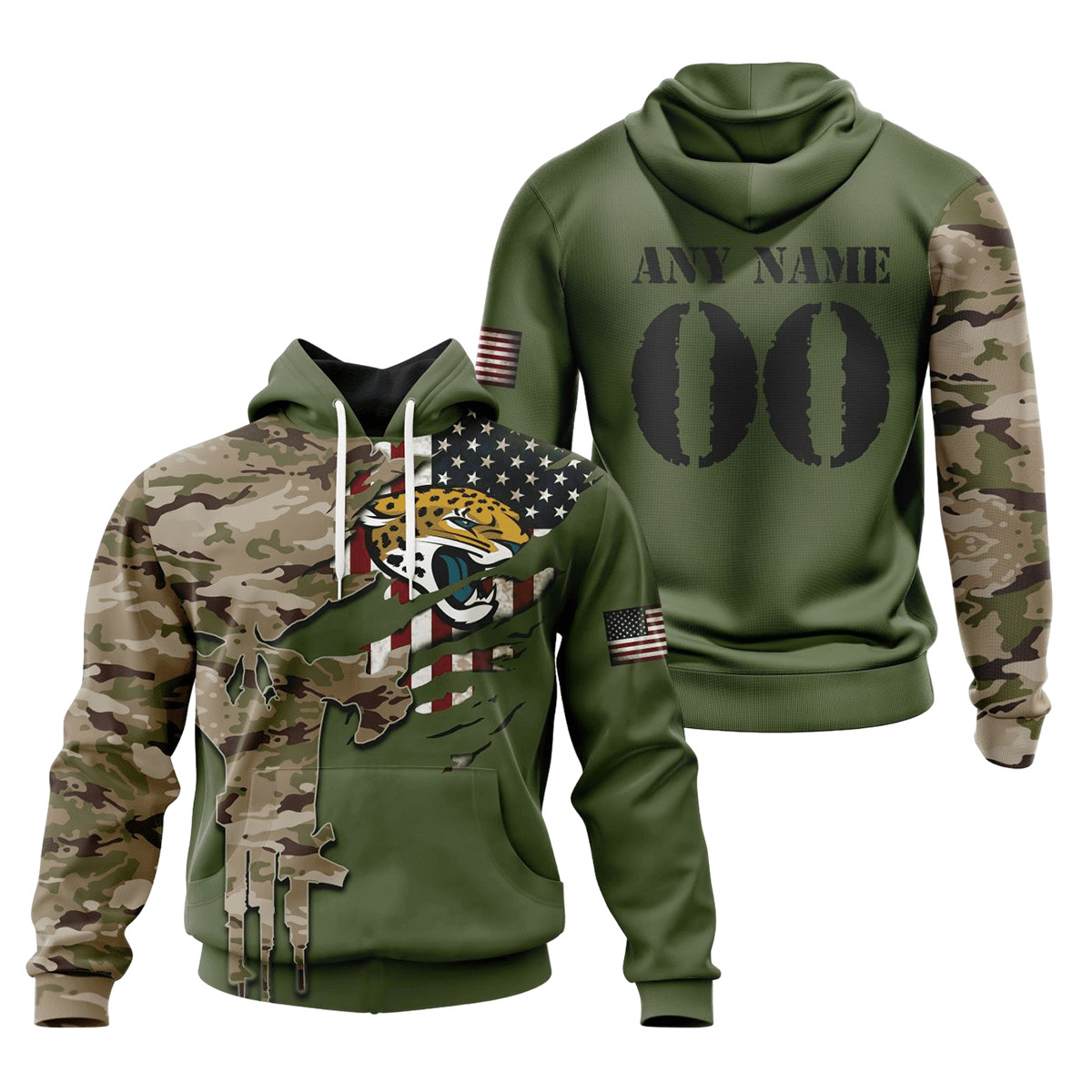 Jacksonville Jaguars Special Camo Design 3D printed Sweatshirt Hoodie Zipped Hoodie