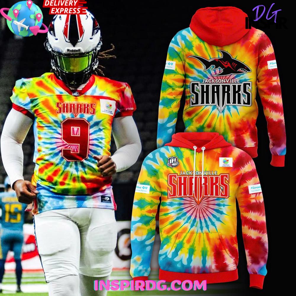 Jacksonville Sharks Tie-Dye 2025 Hoodie Premium Merchandises