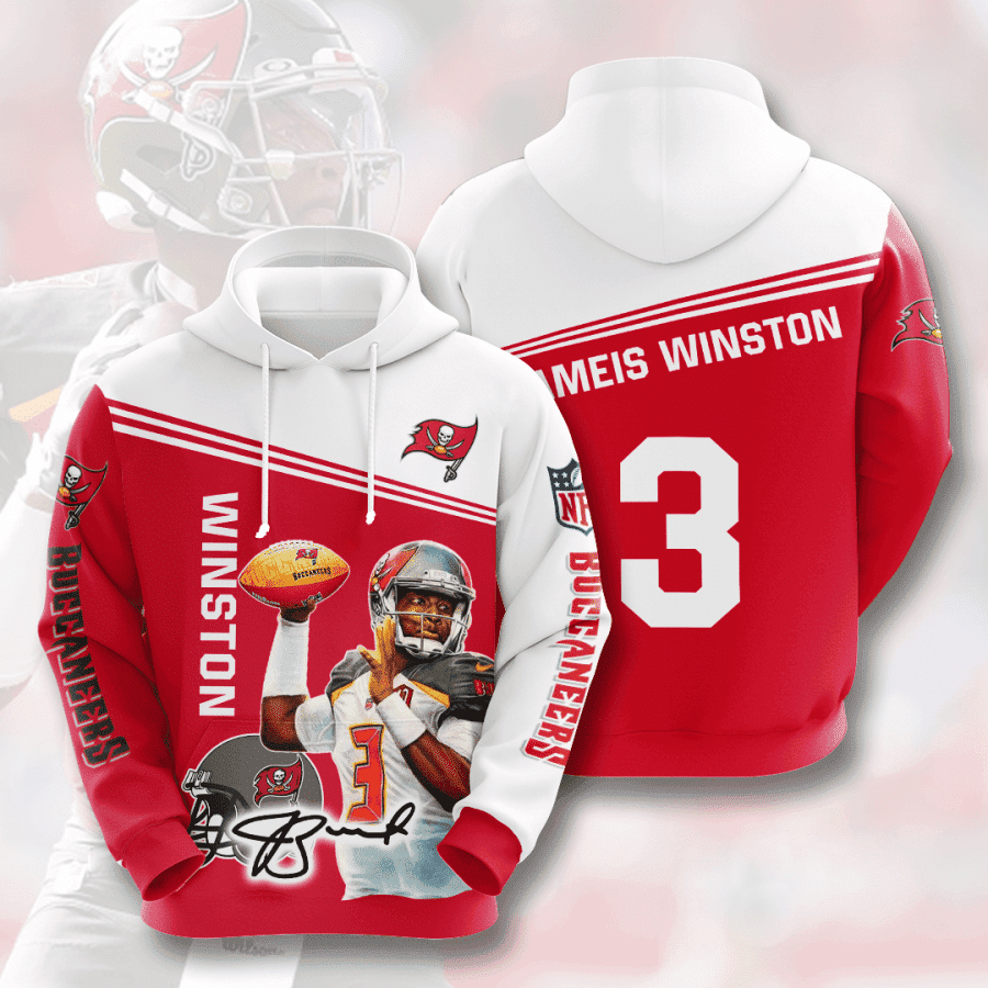 Jameis Winston 3 Tampa Bay Buccaneers Hoodie  Zip Hoodie