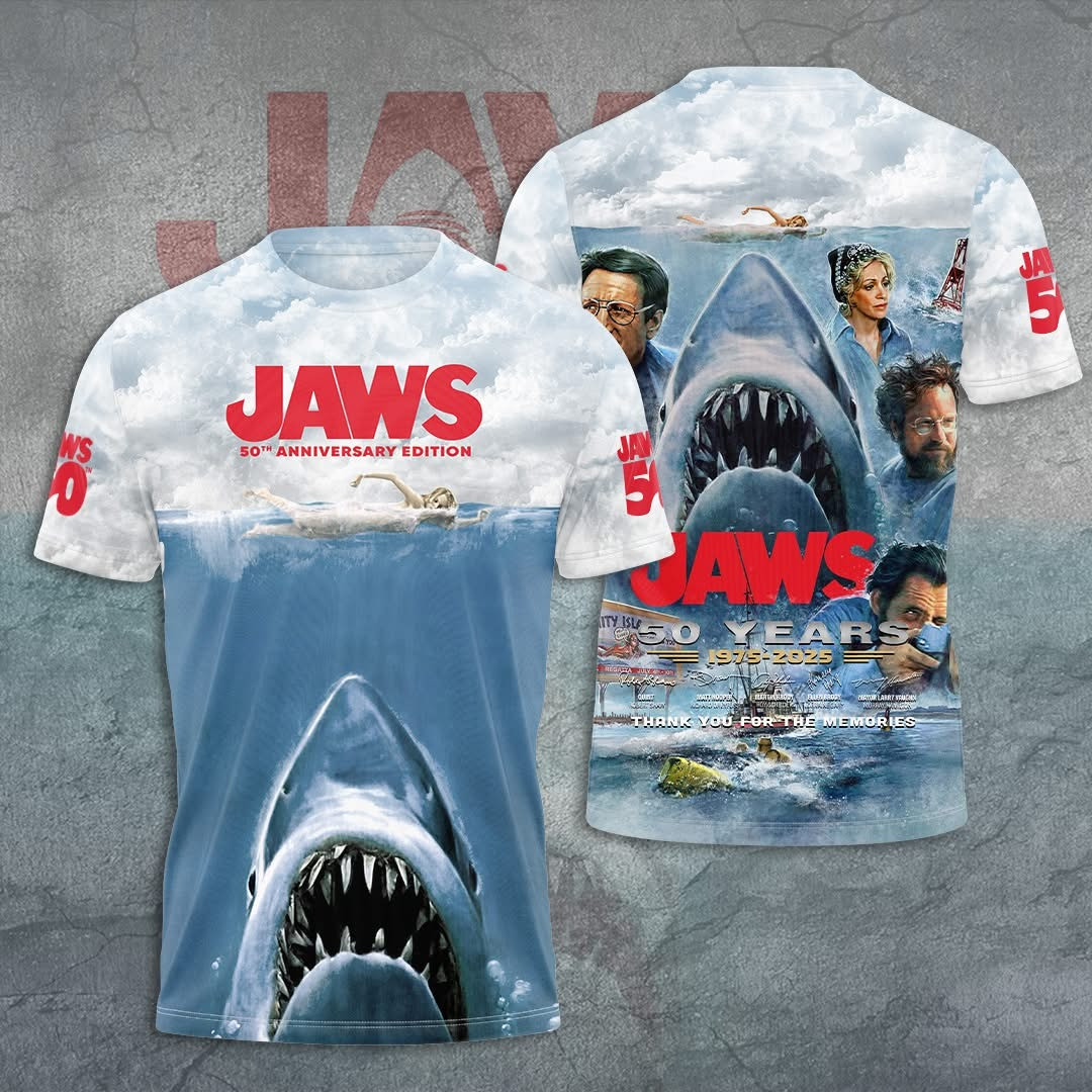 Jaws Merch Jaws 50th Anniversary T-Shirt Gifts For Fans