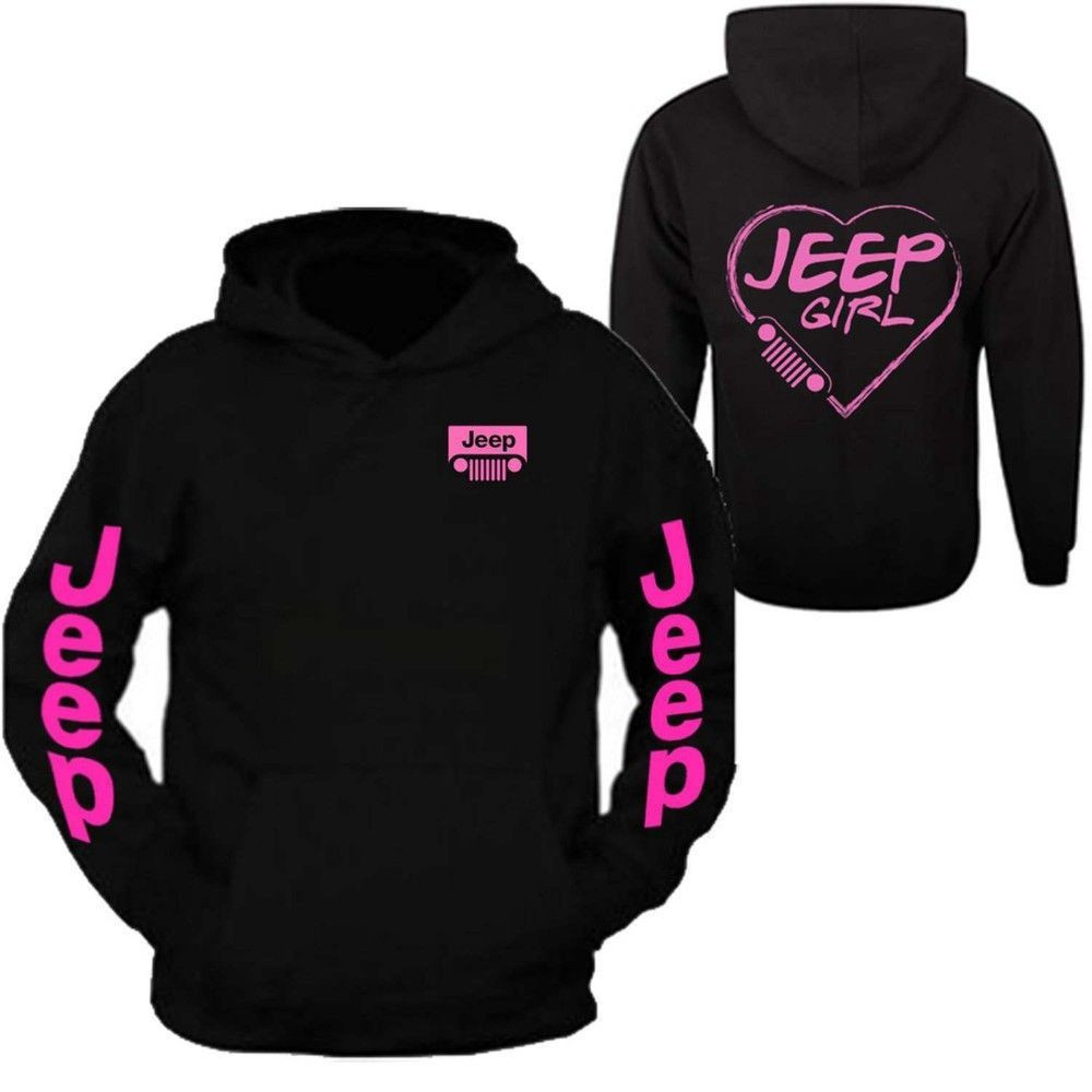 Jeep Girl Hooded Pink Hoodie  Zip Hoodie