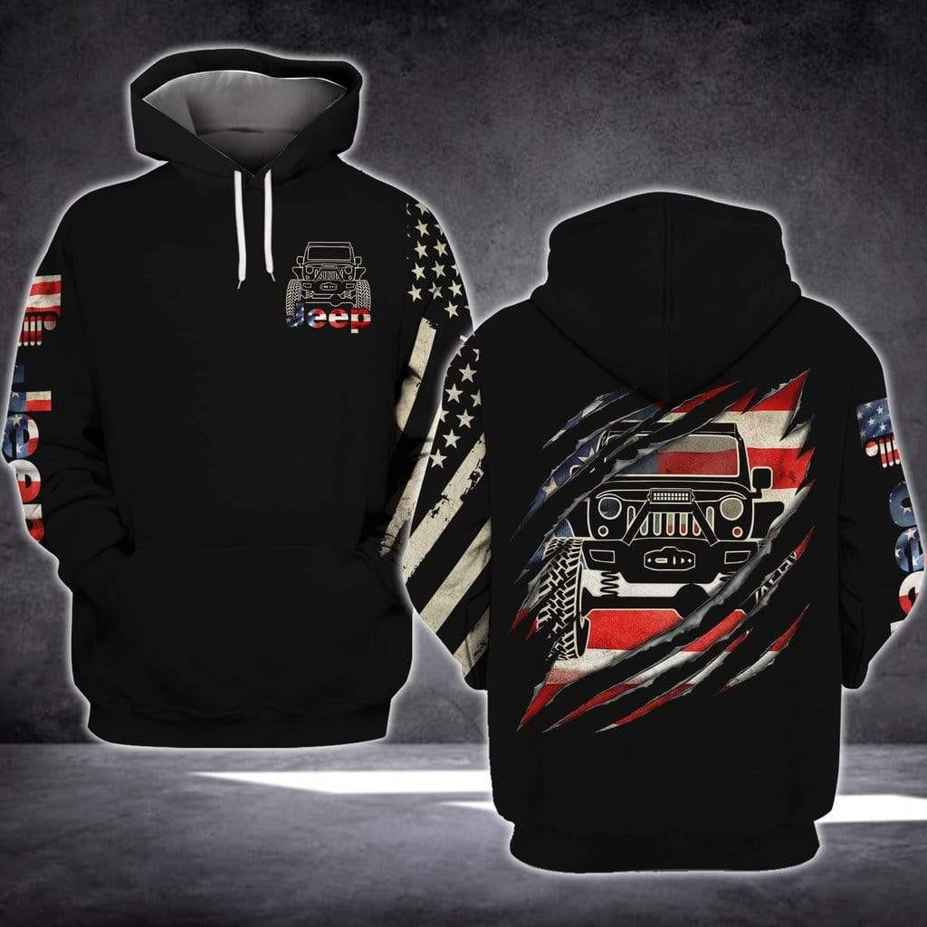 Jeep Lover Gift Vintage Jeep Scratch All Over Print Hoodie