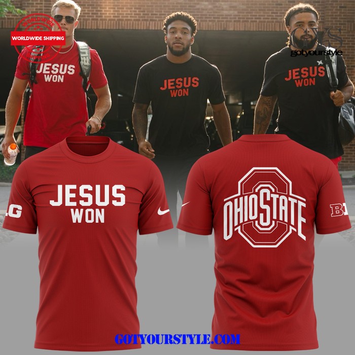 Jesus Won Ohio State Red Shirt Gift For Sport Music Fans