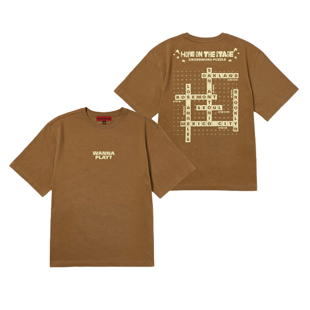 Jhope Merch Tour T-Shirt Crossword Puzzle Hope On The Stage Merch Gifts For Music Fan
