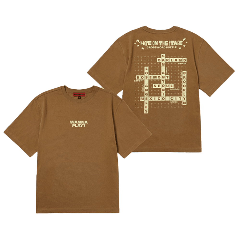 Jhope Merch Tour T-Shirt Crossword Puzzle Hope On The Stage Merch Gifts For Music Fan