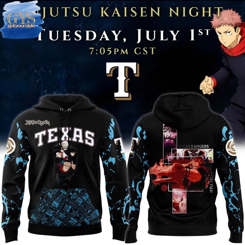 Jujutsu Kaisen Night Texas Rangers Limited Edition Hoodie Premium Merchandises