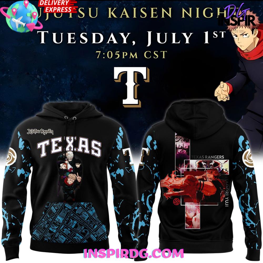 Jujutsu Kaisen x Texas Rangers Special Hoodie Premium Merchandise