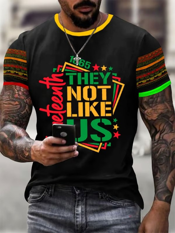 Juneteenth 1865 They Not Like Us T-Shirt Mens African Americans Apparel Gifts For Him