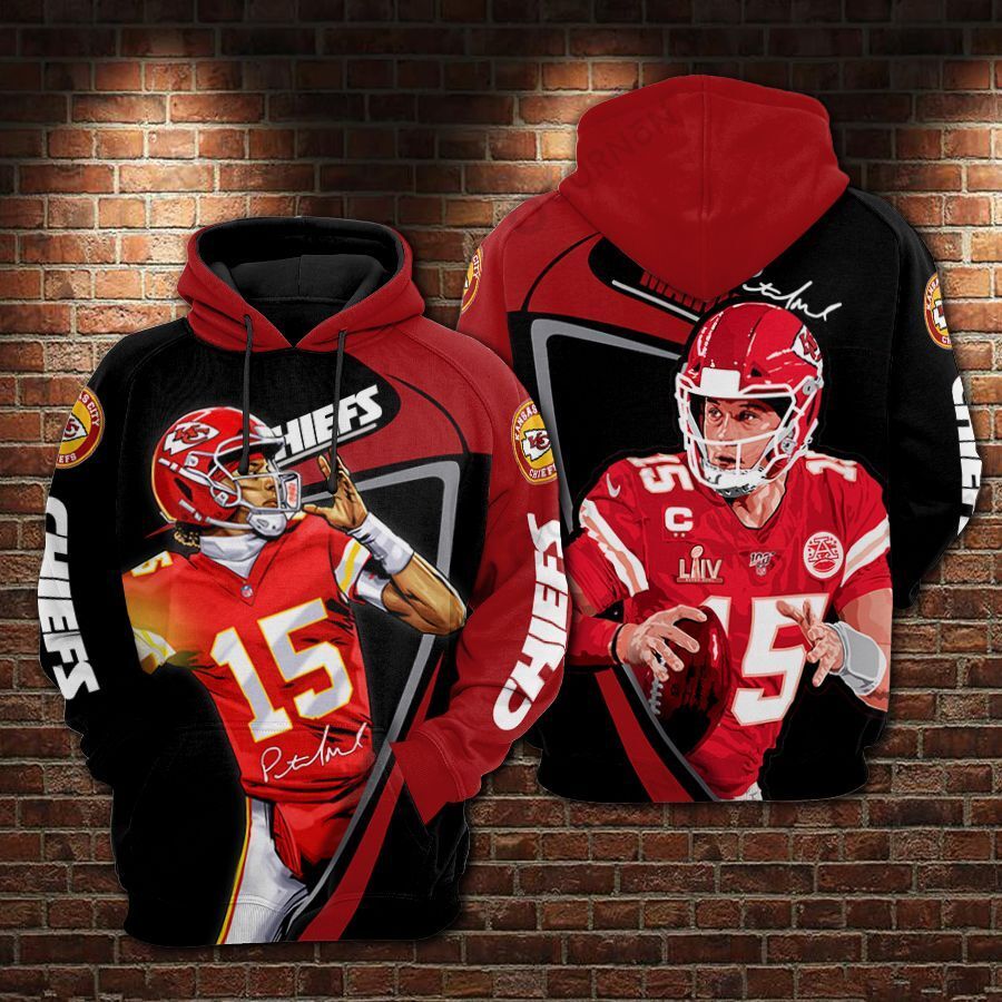 Kansas City Chiefs 15 Patrick Mahomes NFL Football Team Hoodie