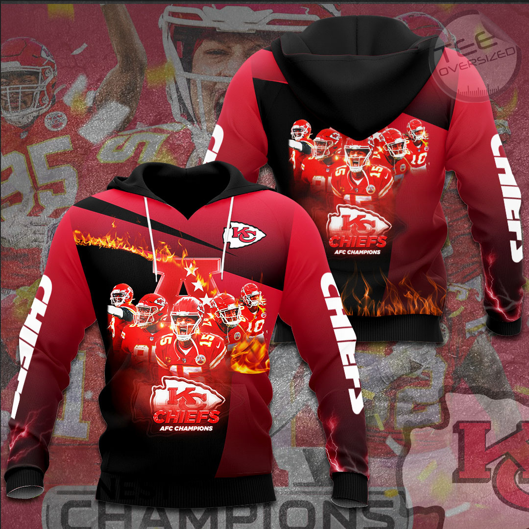 Kansas City Chiefs AFC Champion V3 NFL Football Team Hoodie