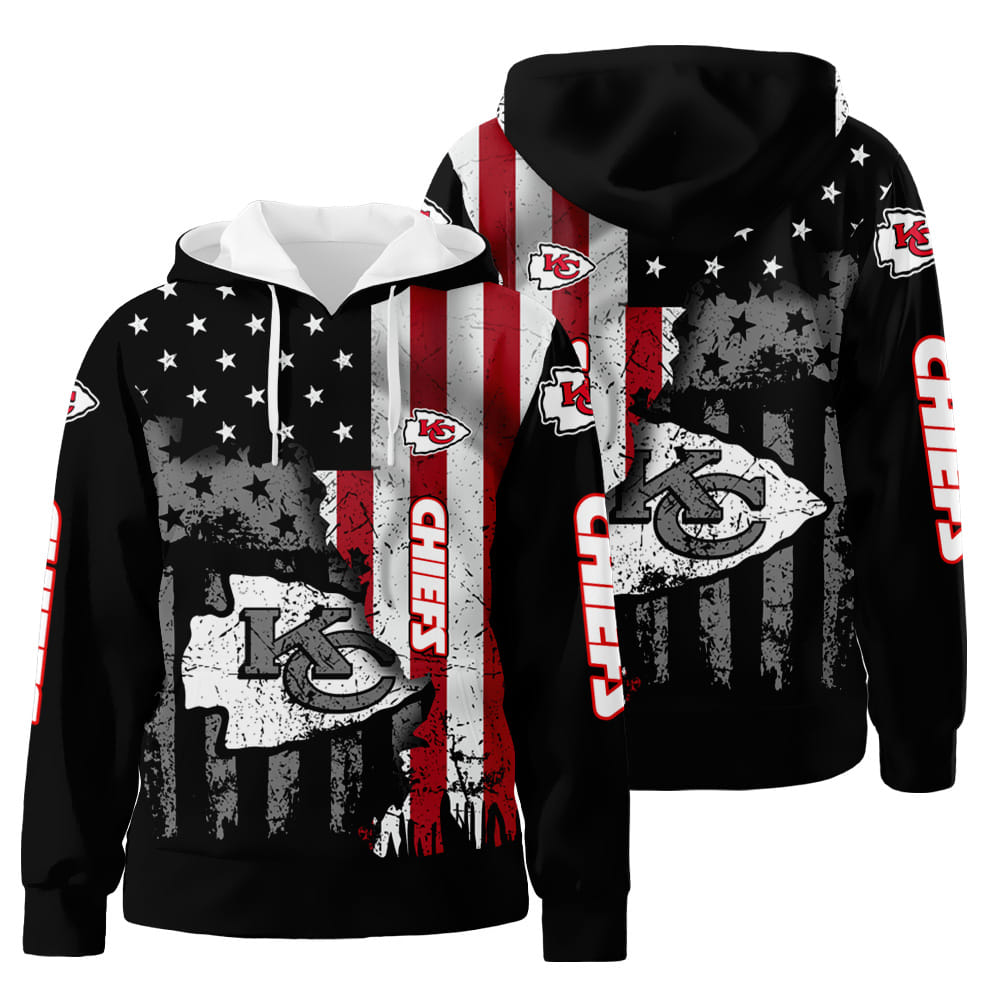 Kansas City Chiefs American Flag Limited Edition 3D All Over Print Hoodie Zip-Up Hoodie