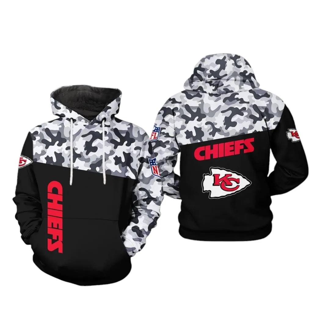 Kansas City Chiefs Army Camo V1 NFL Football Team Hoodie