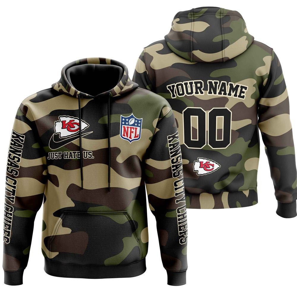 Kansas City Chiefs Army Camo V1 NFL Football Team Hoodie Premium Merchandise